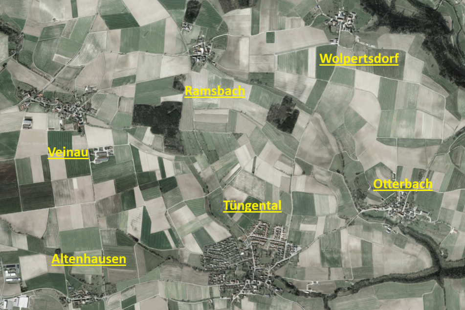 Teilorte sind: Altenhausen, Otterbach, Ramsbach, Wolpertsdorf und Veinau